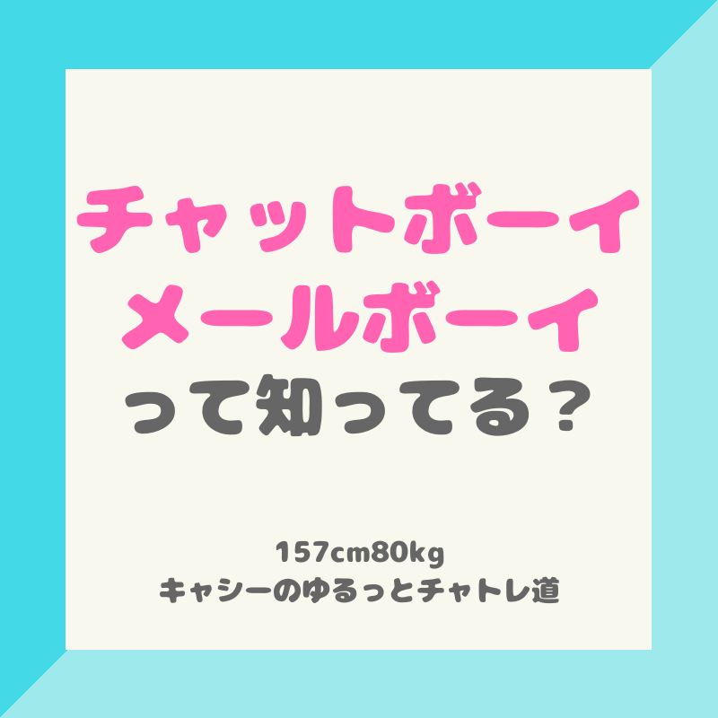 メールボーイ チャットボーイって稼げるの 157 80kgキャシーのゆるっとチャトレ道